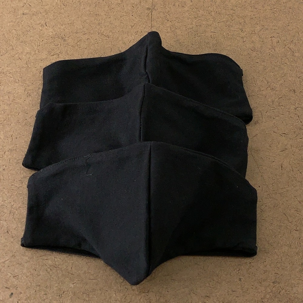 Groceries Apparel Adult One Size Black 100% Organic Cotton Face Masks 3 Pack NWT
